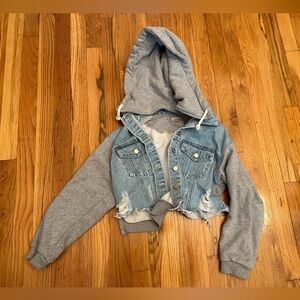 Tractr Kids Sweatshirt Jean Jacket Size Large